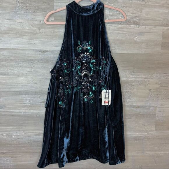 Free People Velvet Sequined Semi-Formal Dress - Picture 7 of 7